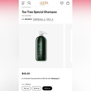 Paul Mitchell special tea tree shampoo